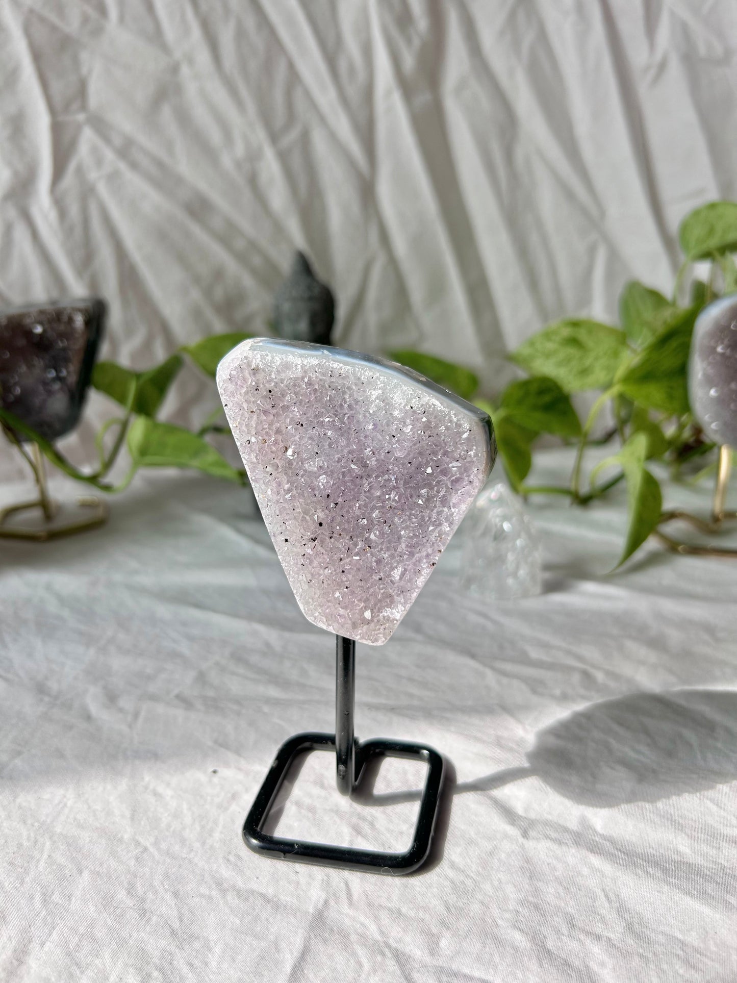 Agate amethyst on stand