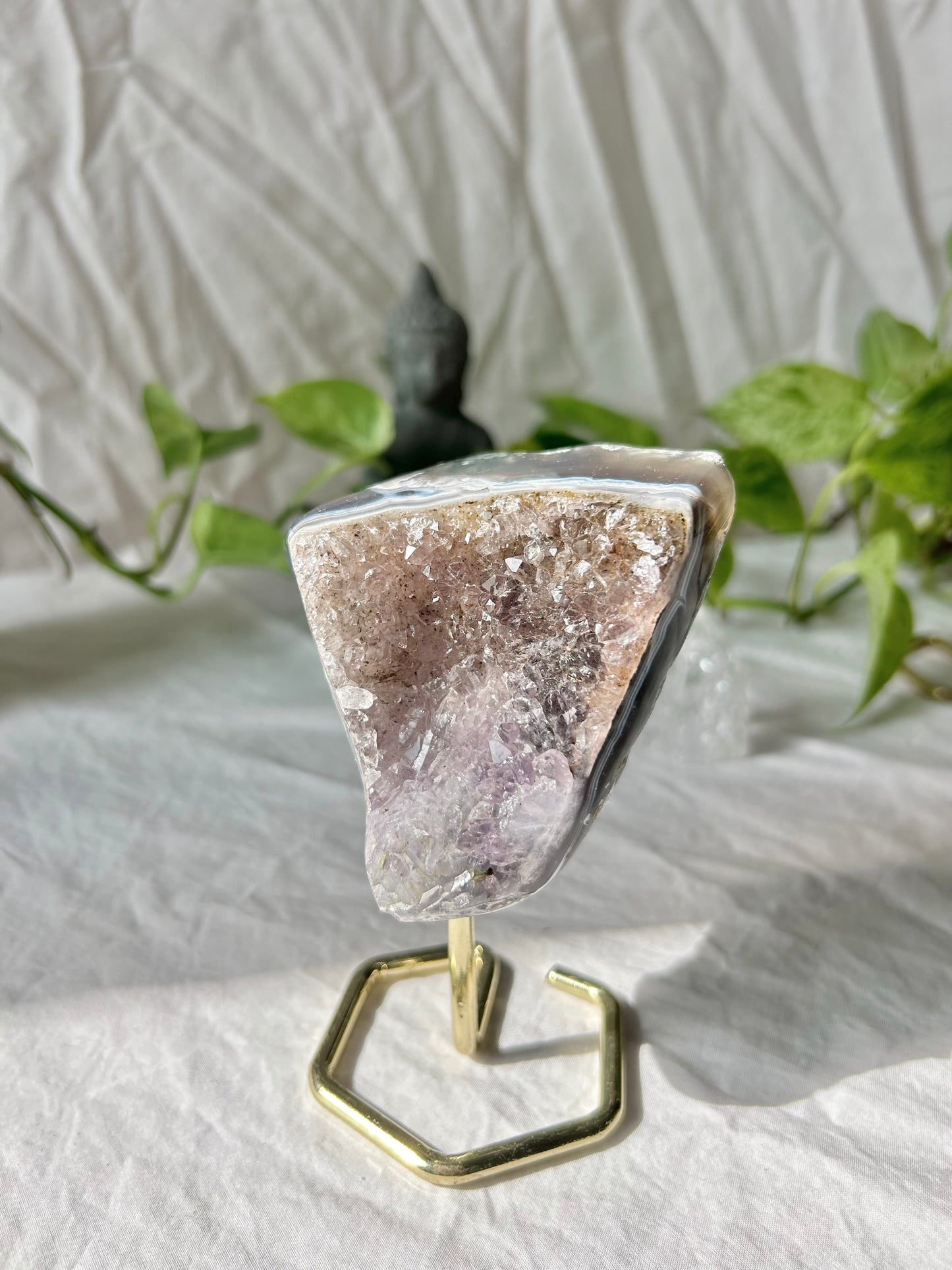 Rainbow amethyst on stand