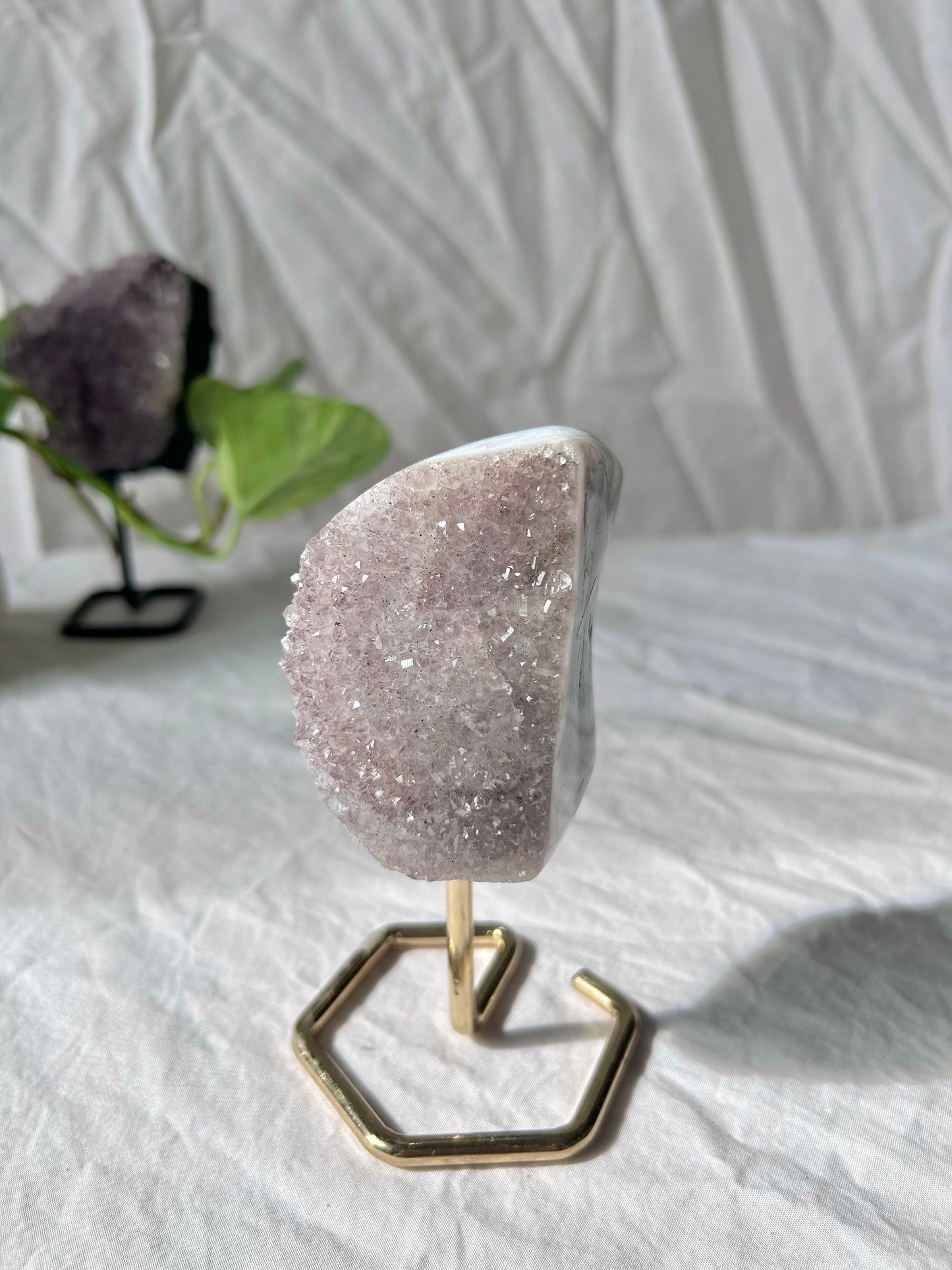 Fairy druzy amethyst on stand