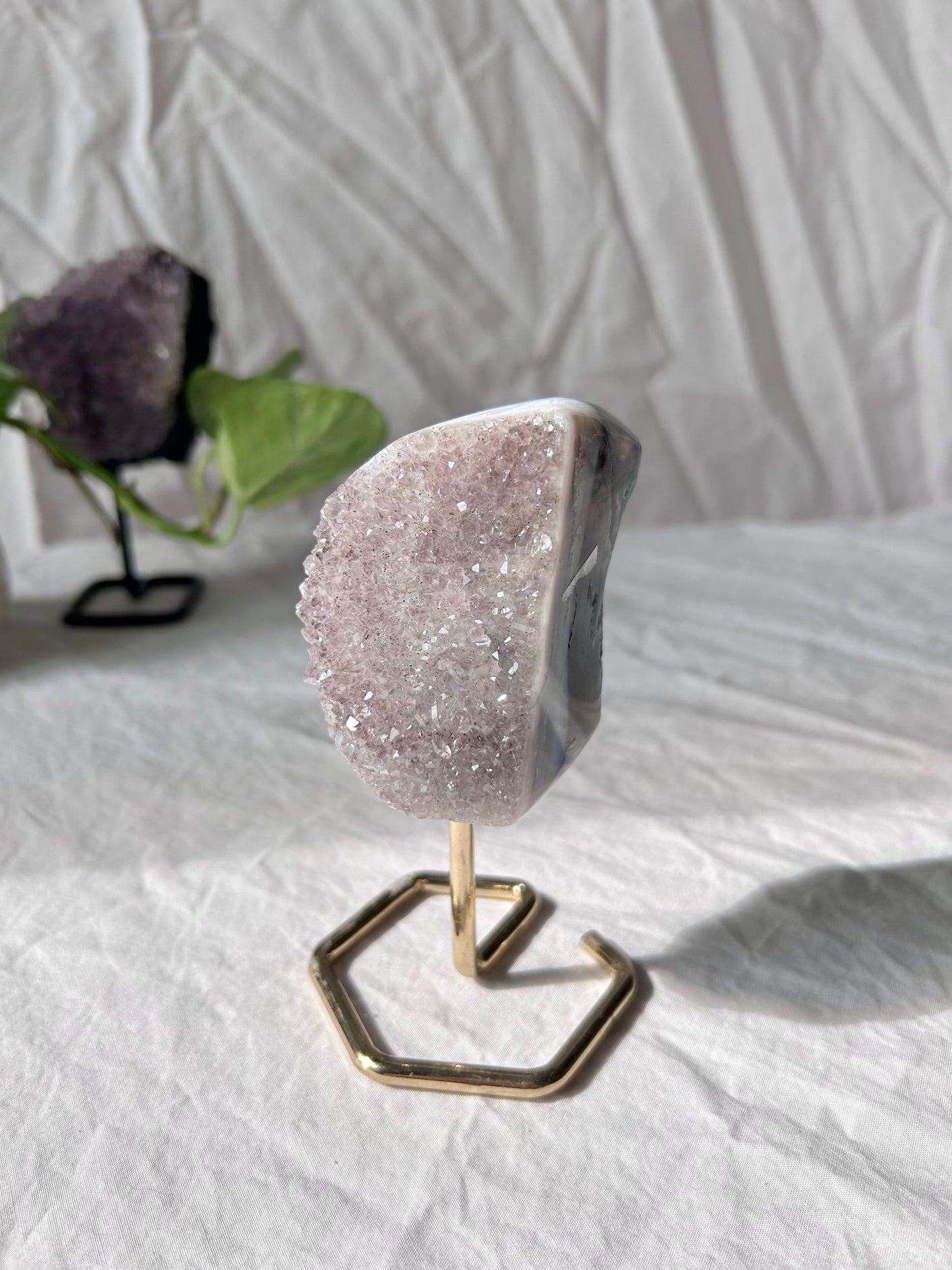 Fairy druzy amethyst on stand