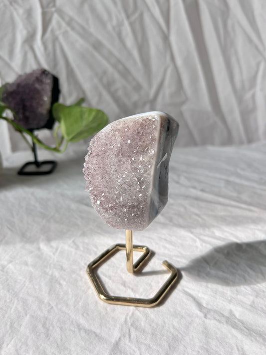 Fairy druzy amethyst on stand